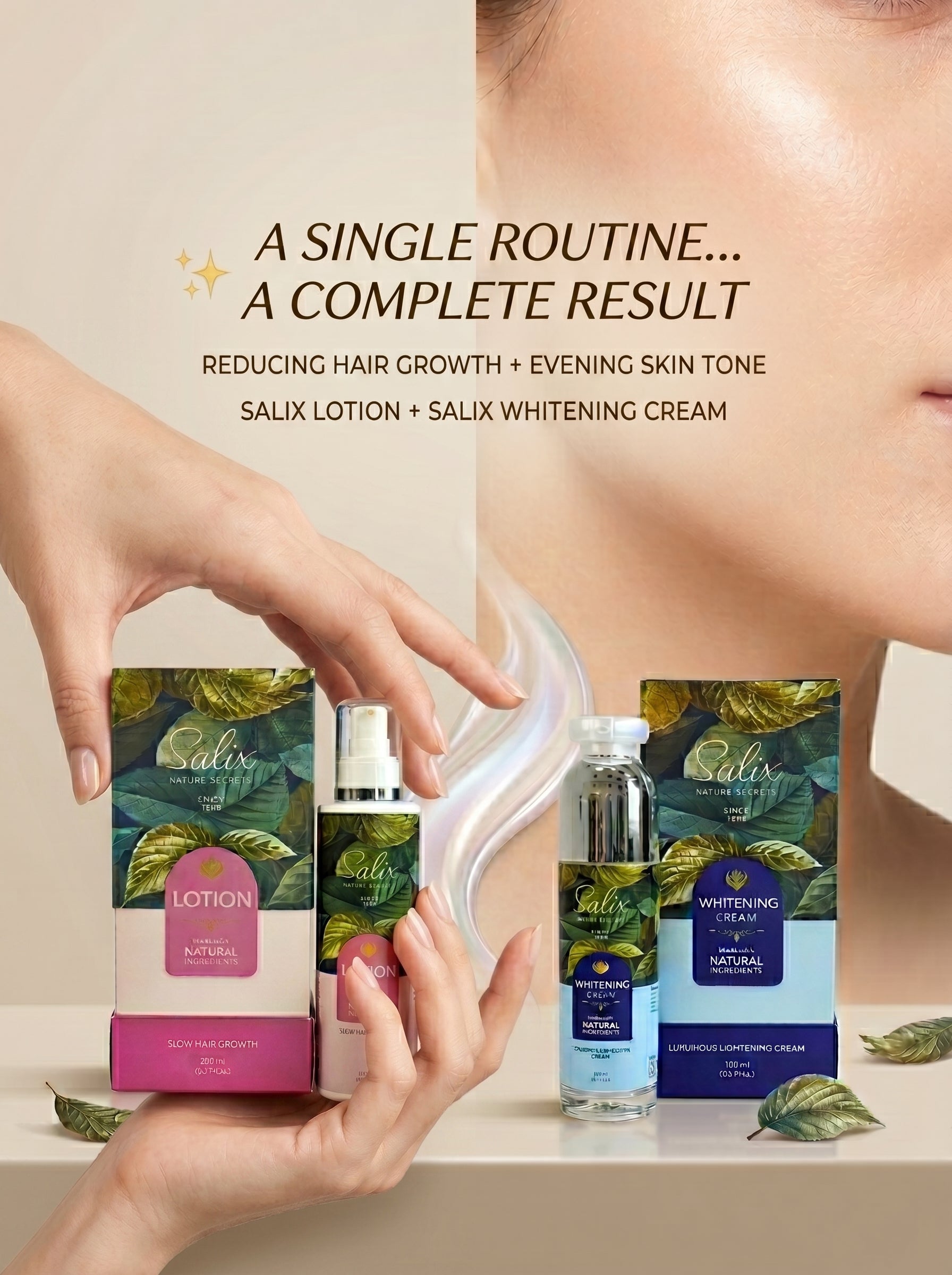 SALIX Complete Care Bundle – Whitening Cream 100ml + Hair Growth Lotion 200ml