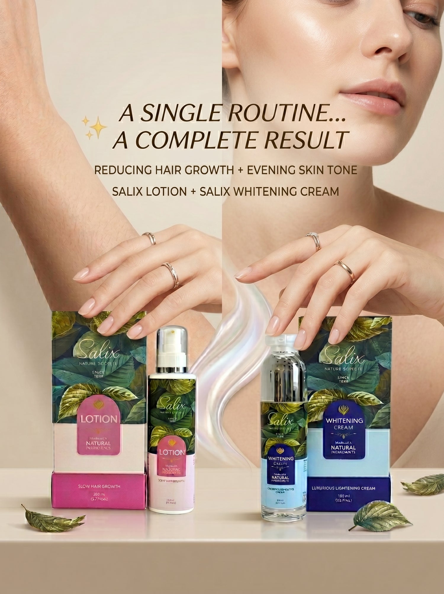 SALIX Complete Care Bundle – Whitening Cream 100ml + Hair Growth Lotion 200ml