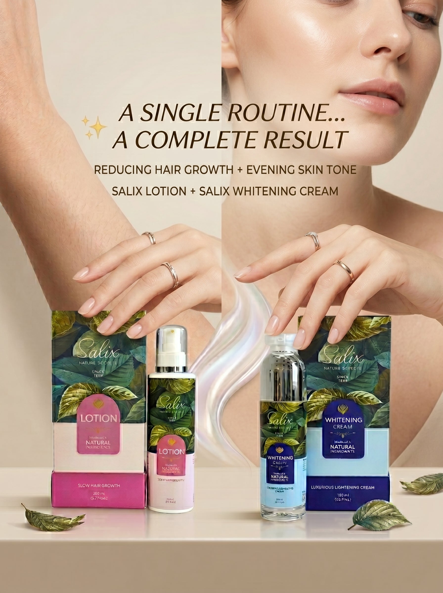 SALIX Complete Care Bundle – Whitening Cream 100ml + Hair Growth Lotion 200ml