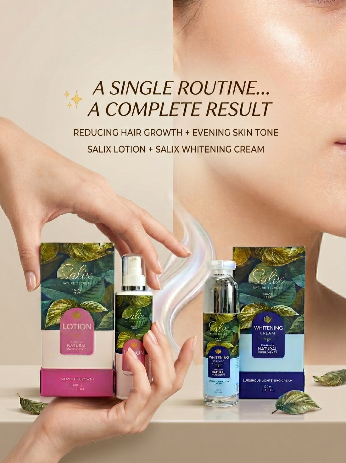 SALIX Complete Care Bundle – Whitening Cream 100ml + Hair Growth Lotion 200ml