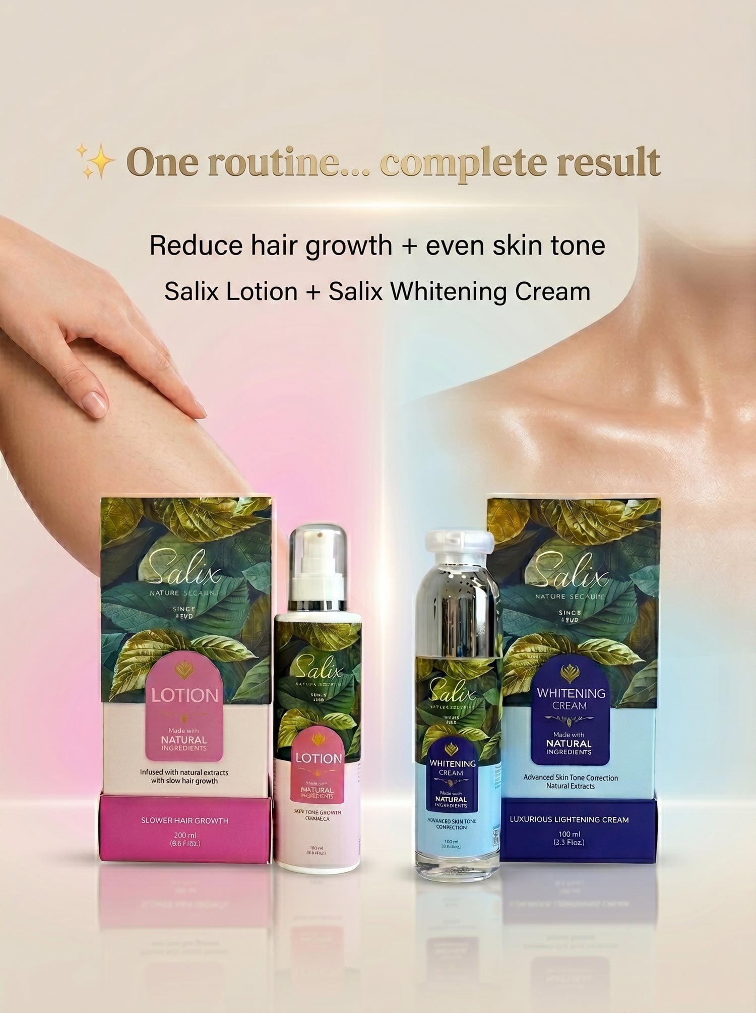 SALIX Complete Care Bundle – Whitening Cream 100ml + Hair Growth Lotion 200ml
